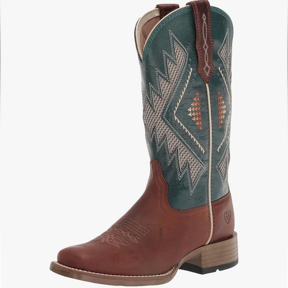 Ariat Shoes - Ariat Sienna Brown/Teal Western Cowboy Boots